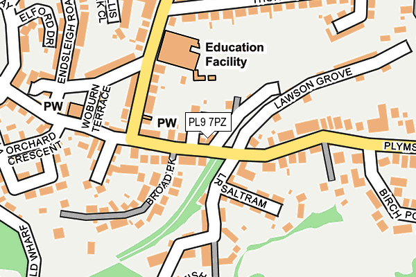 PL9 7PZ map - OS OpenMap – Local (Ordnance Survey)