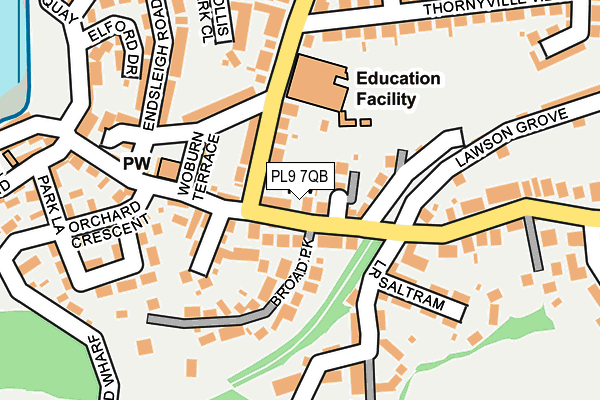 PL9 7QB map - OS OpenMap – Local (Ordnance Survey)