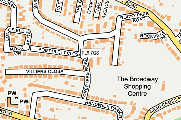 PL9 7QS map - OS OpenMap – Local (Ordnance Survey)