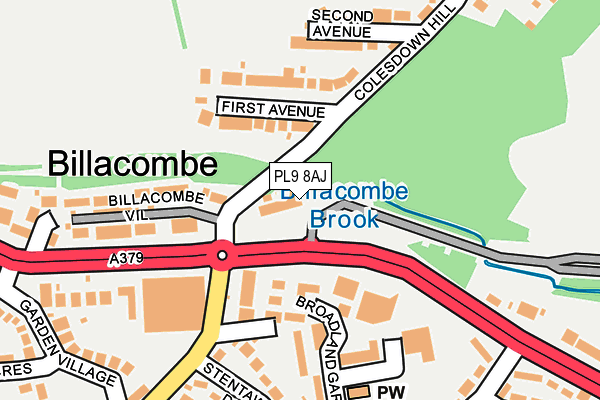 PL9 8AJ map - OS OpenMap – Local (Ordnance Survey)