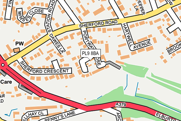 PL9 8BA map - OS OpenMap – Local (Ordnance Survey)