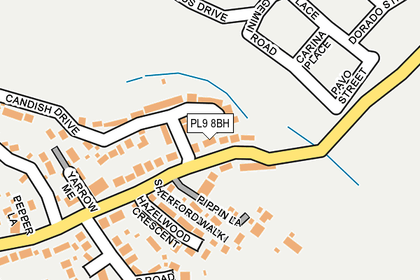 PL9 8BH map - OS OpenMap – Local (Ordnance Survey)