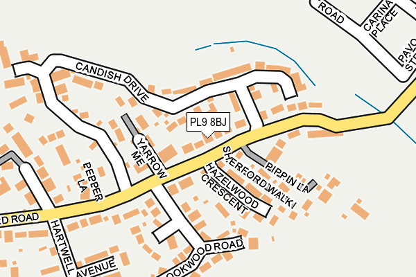 PL9 8BJ map - OS OpenMap – Local (Ordnance Survey)