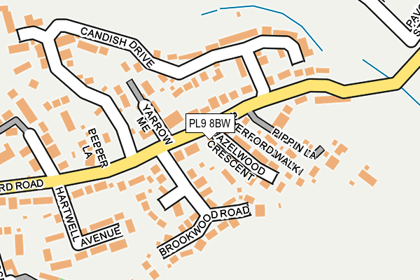 PL9 8BW map - OS OpenMap – Local (Ordnance Survey)