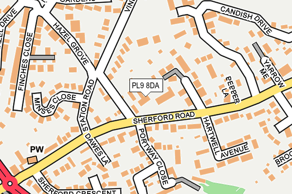 PL9 8DA map - OS OpenMap – Local (Ordnance Survey)