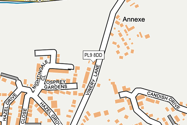 PL9 8DD map - OS OpenMap – Local (Ordnance Survey)