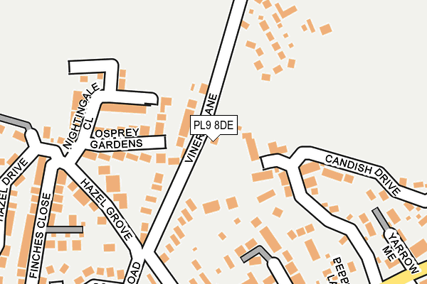 PL9 8DE map - OS OpenMap – Local (Ordnance Survey)