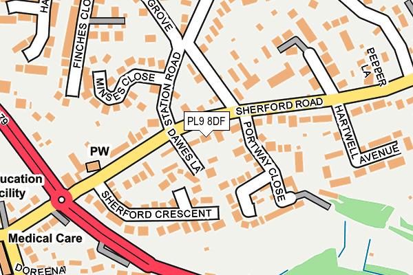 PL9 8DF map - OS OpenMap – Local (Ordnance Survey)