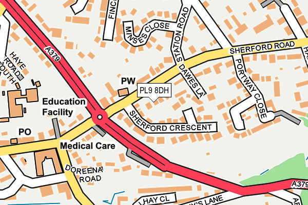 PL9 8DH map - OS OpenMap – Local (Ordnance Survey)