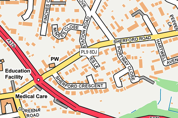 PL9 8DJ map - OS OpenMap – Local (Ordnance Survey)