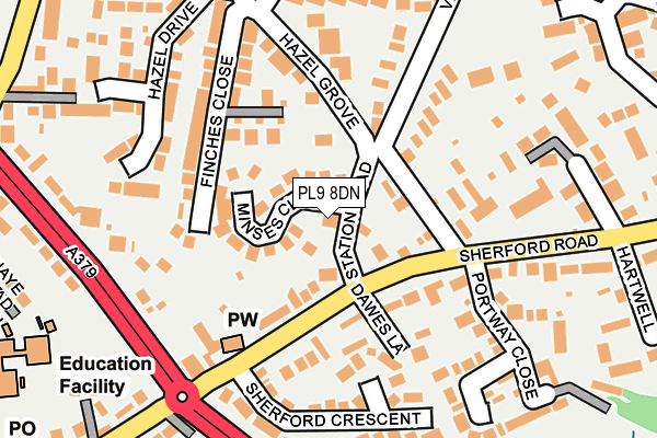 PL9 8DN map - OS OpenMap – Local (Ordnance Survey)