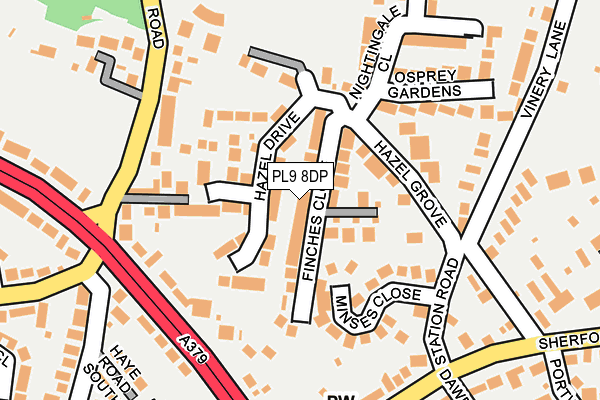 PL9 8DP map - OS OpenMap – Local (Ordnance Survey)