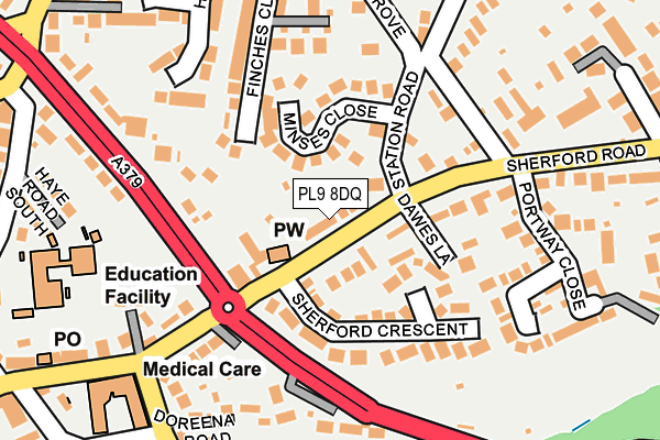 PL9 8DQ map - OS OpenMap – Local (Ordnance Survey)