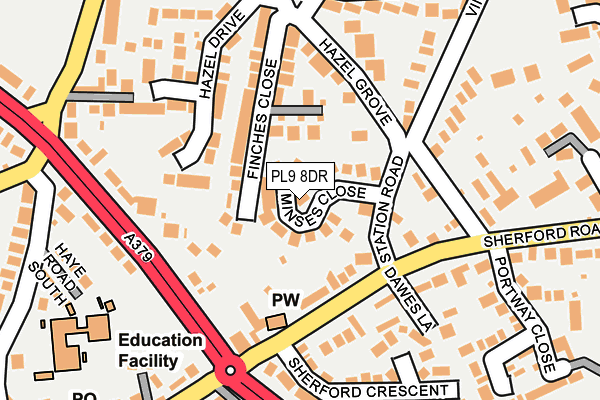 PL9 8DR map - OS OpenMap – Local (Ordnance Survey)