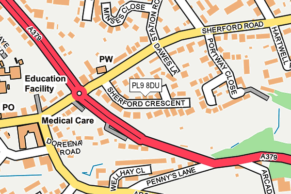 PL9 8DU map - OS OpenMap – Local (Ordnance Survey)