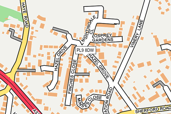 PL9 8DW map - OS OpenMap – Local (Ordnance Survey)