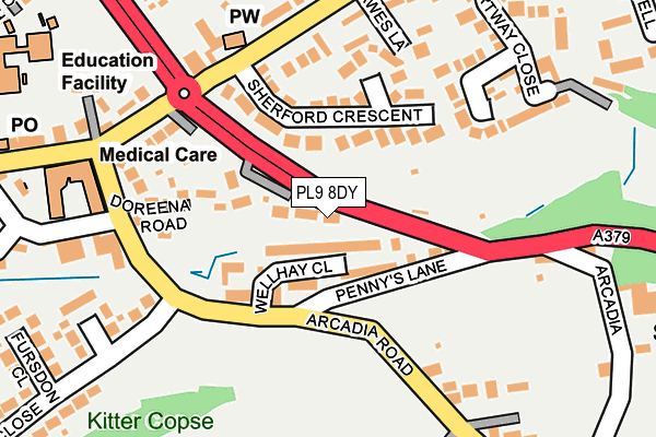 PL9 8DY map - OS OpenMap – Local (Ordnance Survey)