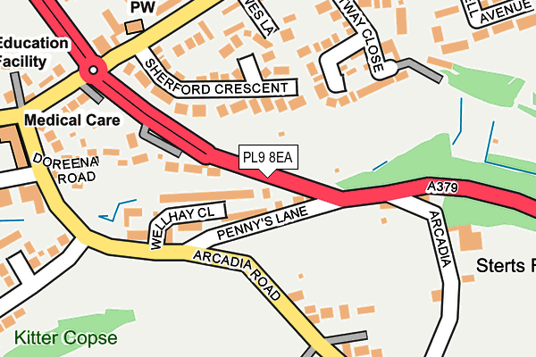 PL9 8EA map - OS OpenMap – Local (Ordnance Survey)