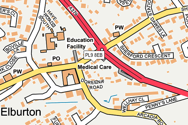 PL9 8EB map - OS OpenMap – Local (Ordnance Survey)