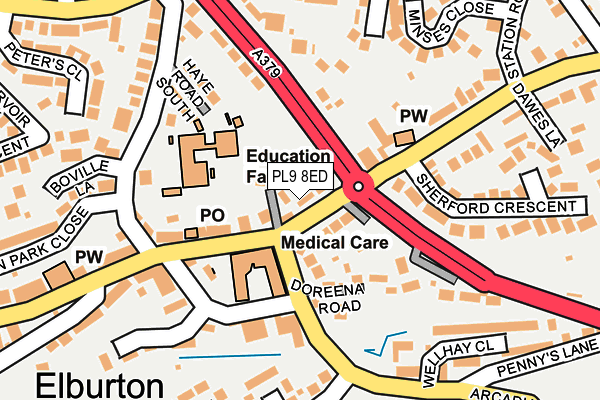 PL9 8ED map - OS OpenMap – Local (Ordnance Survey)