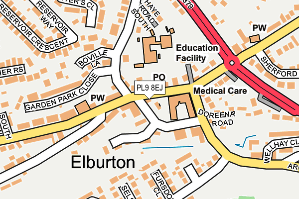 PL9 8EJ map - OS OpenMap – Local (Ordnance Survey)