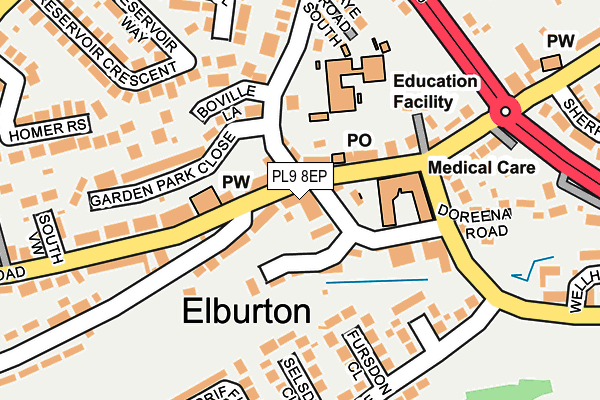 PL9 8EP map - OS OpenMap – Local (Ordnance Survey)