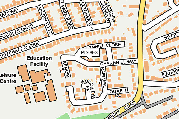 PL9 8ES map - OS OpenMap – Local (Ordnance Survey)