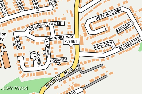 PL9 8ET map - OS OpenMap – Local (Ordnance Survey)