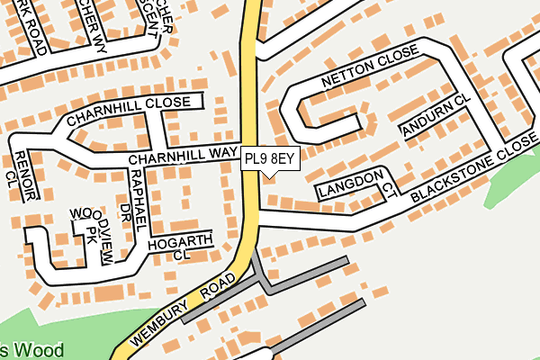 PL9 8EY map - OS OpenMap – Local (Ordnance Survey)