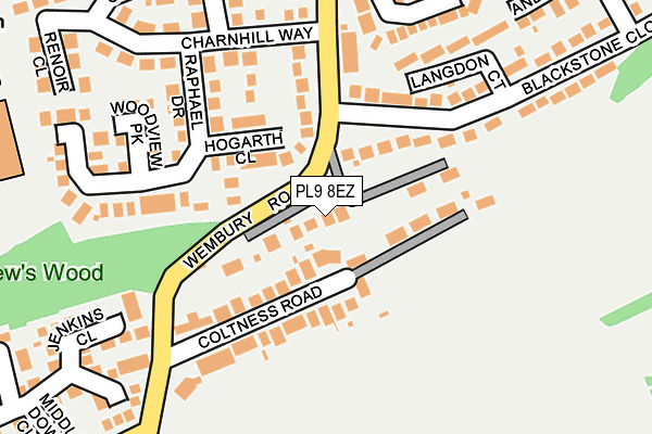 PL9 8EZ map - OS OpenMap – Local (Ordnance Survey)