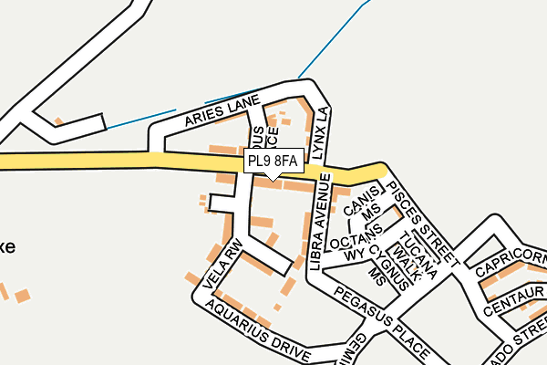 PL9 8FA map - OS OpenMap – Local (Ordnance Survey)