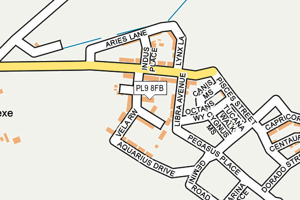 PL9 8FB map - OS OpenMap – Local (Ordnance Survey)