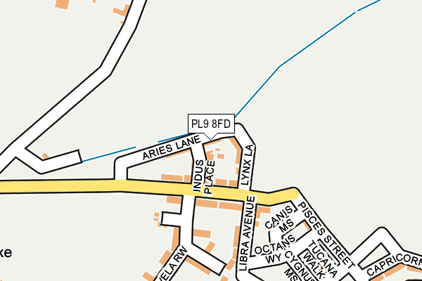 PL9 8FD map - OS OpenMap – Local (Ordnance Survey)