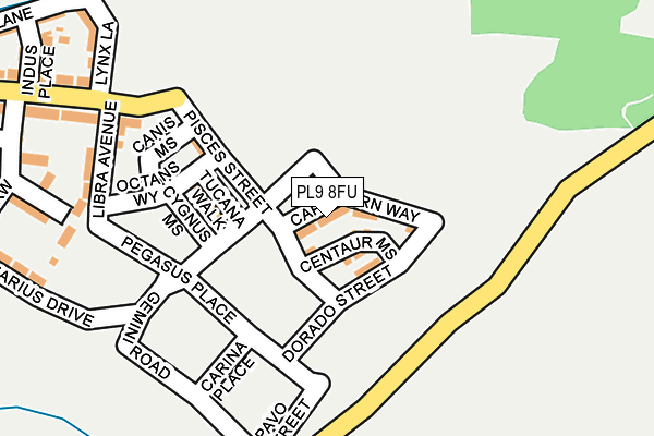 PL9 8FU map - OS OpenMap – Local (Ordnance Survey)