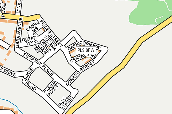 PL9 8FW map - OS OpenMap – Local (Ordnance Survey)