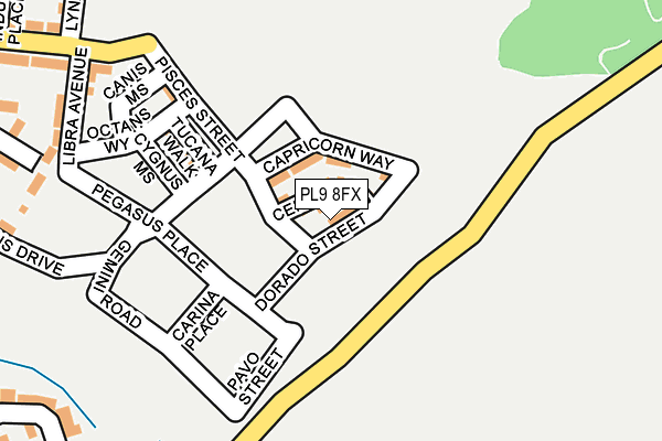 PL9 8FX map - OS OpenMap – Local (Ordnance Survey)