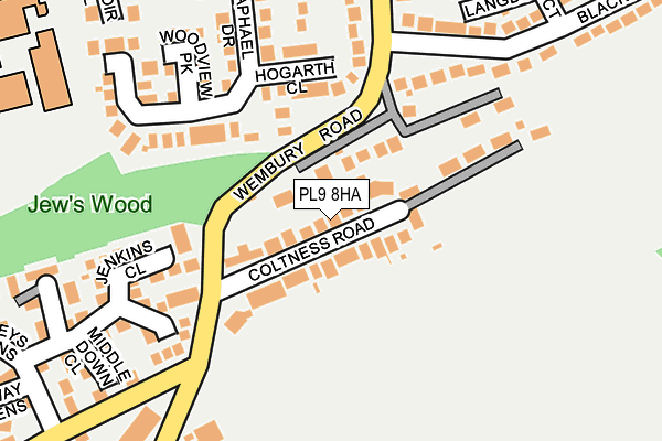 PL9 8HA map - OS OpenMap – Local (Ordnance Survey)