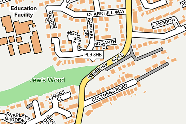 PL9 8HB map - OS OpenMap – Local (Ordnance Survey)