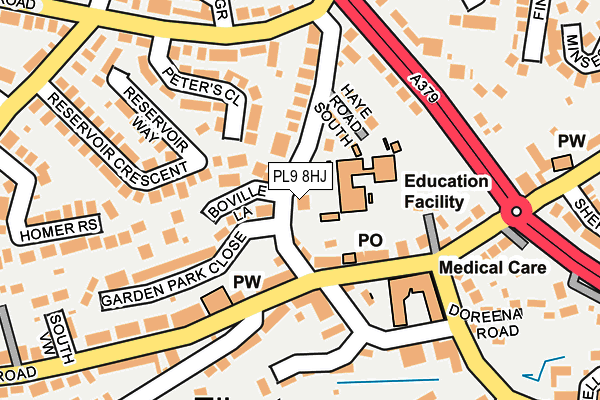 PL9 8HJ map - OS OpenMap – Local (Ordnance Survey)