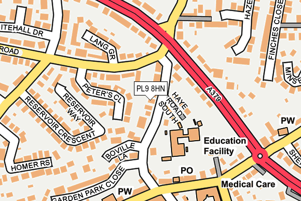 PL9 8HN map - OS OpenMap – Local (Ordnance Survey)