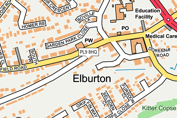 PL9 8HQ map - OS OpenMap – Local (Ordnance Survey)