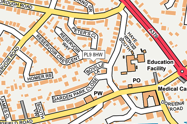 PL9 8HW map - OS OpenMap – Local (Ordnance Survey)