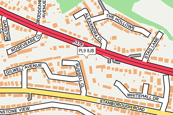 PL9 8JB map - OS OpenMap – Local (Ordnance Survey)