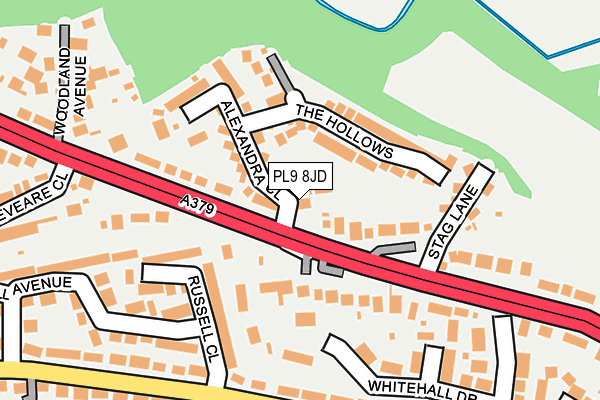 PL9 8JD map - OS OpenMap – Local (Ordnance Survey)