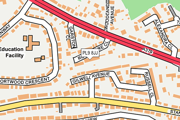 PL9 8JJ map - OS OpenMap – Local (Ordnance Survey)