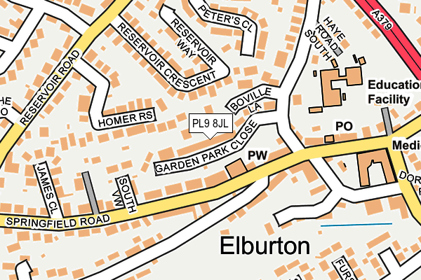 PL9 8JL map - OS OpenMap – Local (Ordnance Survey)