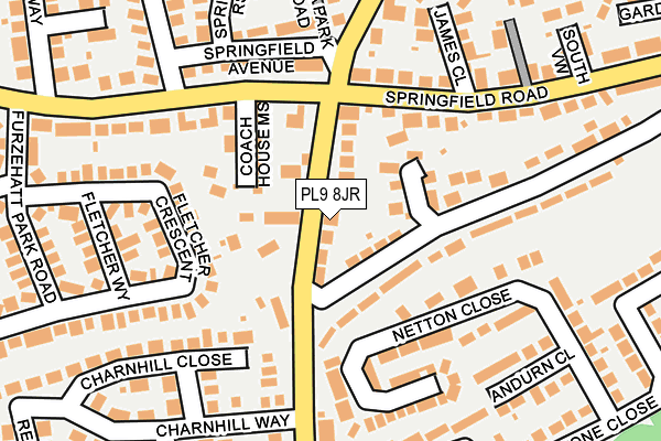 PL9 8JR map - OS OpenMap – Local (Ordnance Survey)