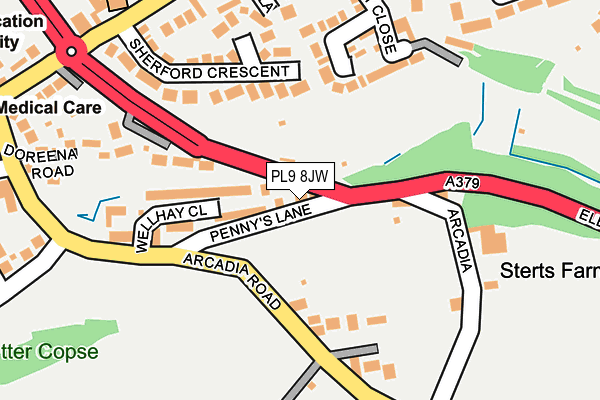 PL9 8JW map - OS OpenMap – Local (Ordnance Survey)