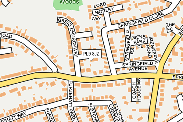 PL9 8JZ map - OS OpenMap – Local (Ordnance Survey)