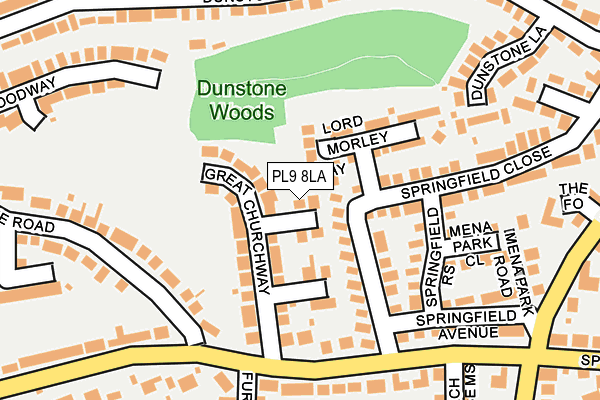 PL9 8LA map - OS OpenMap – Local (Ordnance Survey)